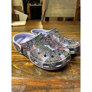 Crocs Classic Clog Butterfly Print Lavender Comfortable Shoes Women 4 M or  6 W